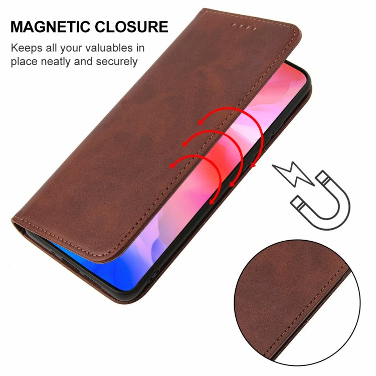 For vivo Y30 Magnetic Closure Leather Phone Case(Brown) - vivo Cases by PMC Jewellery | Online Shopping South Africa | PMC Jewellery