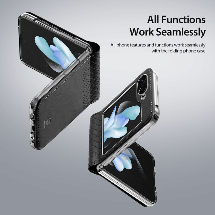 For Samsung Galaxy Z Flip5 5G DUX DUCIS Bril Series PU + TPU Phone Case(Black) - Galaxy Z Flip5 Cases by DUX DUCIS | Online Shopping South Africa | PMC Jewellery | Buy Now Pay Later Mobicred