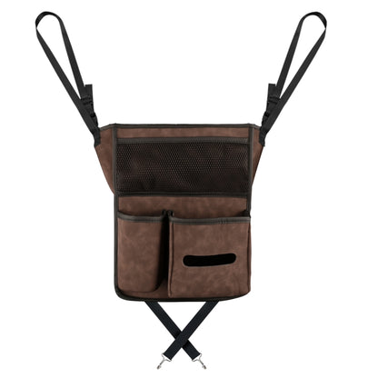 Car Center Console Hanging Bag Sheepskin Leather Storage Bag(Brown) - Seat Accessories by PMC Jewellery | Online Shopping South Africa | PMC Jewellery | Buy Now Pay Later Mobicred