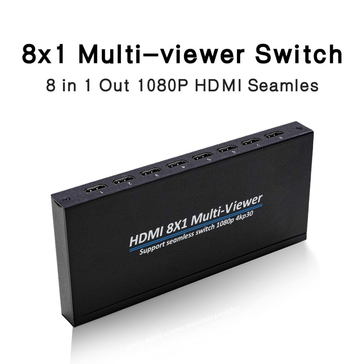 NK-818 HDMI 8x1 Multi-Viewer Supports Seamless Switch 1080P, US Plug - Switch by PMC Jewellery | Online Shopping South Africa | PMC Jewellery | Buy Now Pay Later Mobicred