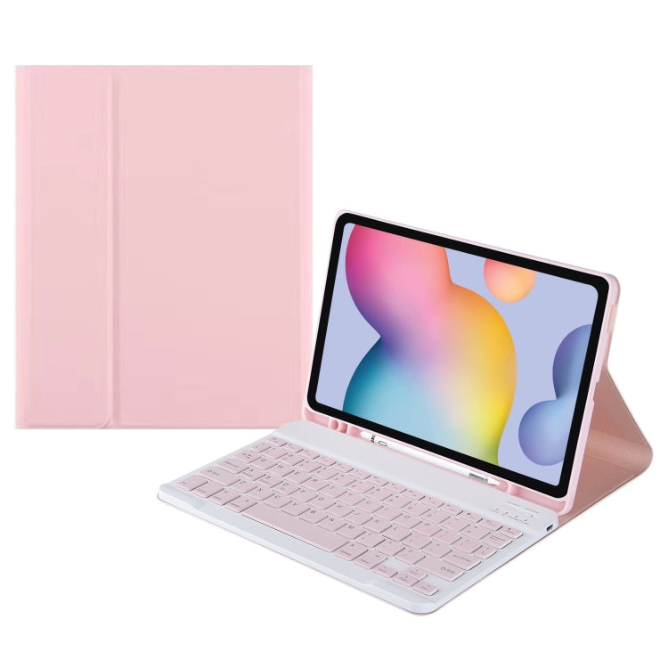 A7 Square Cap Bluetooth Keyboard Leather Case with Pen Slot For Samsung Galaxy Tab A7 10.4 2020(Pink) - Samsung Keyboard by PMC Jewellery | Online Shopping South Africa | PMC Jewellery