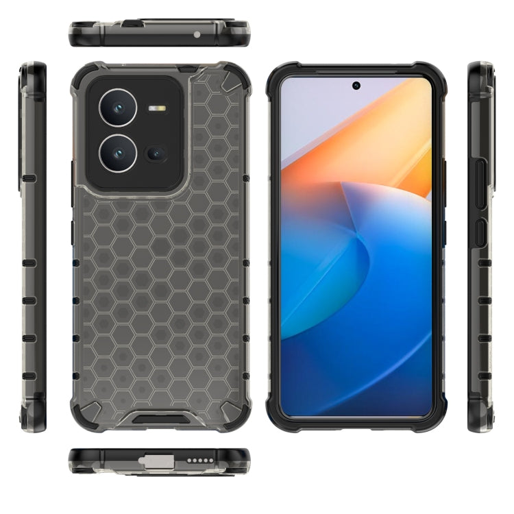 For vivo V25 5G / X80 Lite 5G Honeycomb Phone Case(Black) - vivo Cases by PMC Jewellery | Online Shopping South Africa | PMC Jewellery | Buy Now Pay Later Mobicred