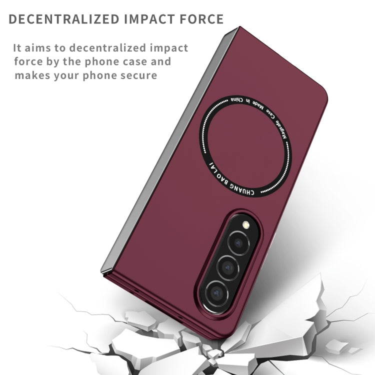 For Samsung Galaxy Z Fold4 Magsafe Magnetic Folding PC Phone Case(Wine Red) - Galaxy Z Fold4 5G Cases by PMC Jewellery | Online Shopping South Africa | PMC Jewellery