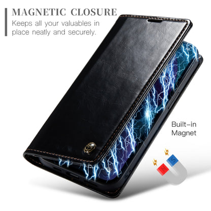 For iPhone 13 CaseMe 003 Crazy Horse Texture Leather Phone Case(Black) - iPhone 13 Cases by CaseMe | Online Shopping South Africa | PMC Jewellery | Buy Now Pay Later Mobicred