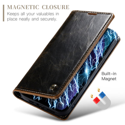 For iPhone 13 CaseMe 003 Crazy Horse Texture Leather Phone Case(Coffee) - iPhone 13 Cases by CaseMe | Online Shopping South Africa | PMC Jewellery | Buy Now Pay Later Mobicred