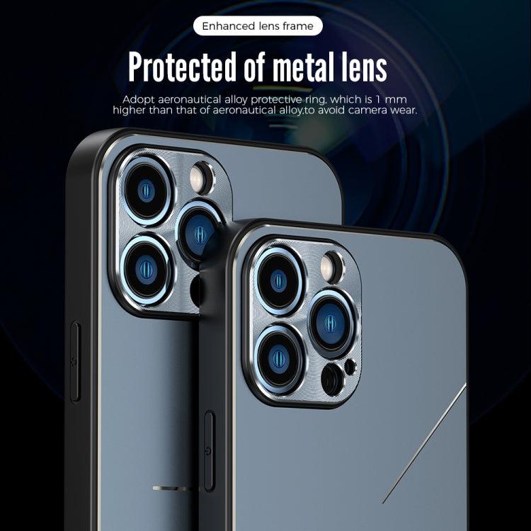 For iPhone 14 R-JUST RJ52 3-Line Style Metal TPU Shockproof Phone Case(Silver) - iPhone 14 Cases by R-JUST | Online Shopping South Africa | PMC Jewellery