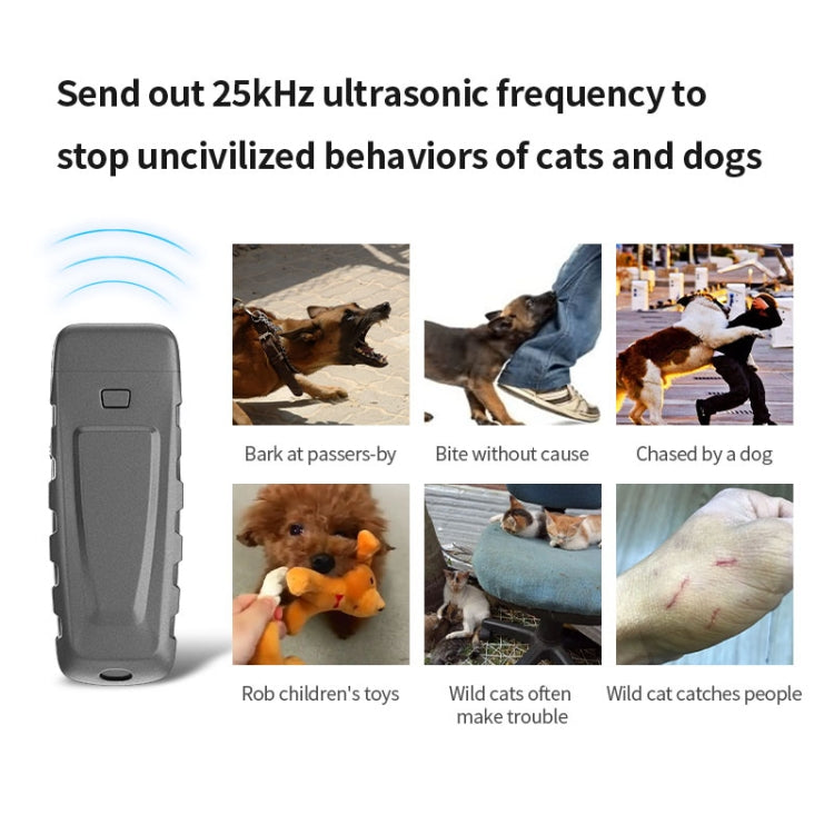 Rechargeable Ultrasonic Bark Stopper Automatic Identification of Sonic Dog Trainer(Grey) - Training Aids by PMC Jewellery | Online Shopping South Africa | PMC Jewellery | Buy Now Pay Later Mobicred