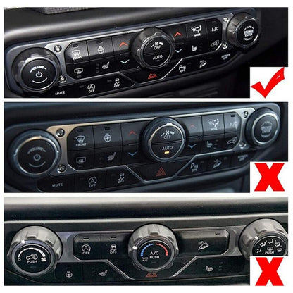 For Jeep Wrangler 2018-2021 4 in 1 Car Air Conditioner Switch Headlight Button Knob Cover Trim(Black) - Decoration Rings by PMC Jewellery | Online Shopping South Africa | PMC Jewellery | Buy Now Pay Later Mobicred