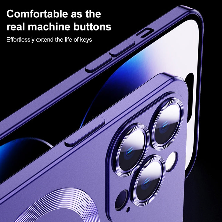 For iPhone 14 Pro Max Liquid Lens Protector Magsafe Phone Case(Dark Purple) - iPhone 14 Pro Max Cases by PMC Jewellery | Online Shopping South Africa | PMC Jewellery