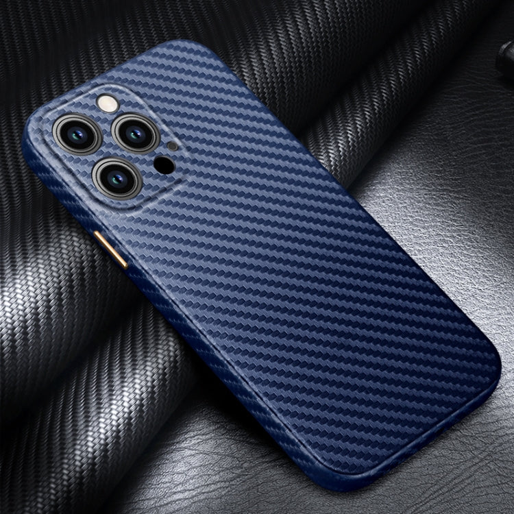 For iPhone 14 Pro Max R-JUST Carbon Fiber Texture Kevlar Phone Case(Blue) - iPhone 14 Pro Max Cases by R-JUST | Online Shopping South Africa | PMC Jewellery