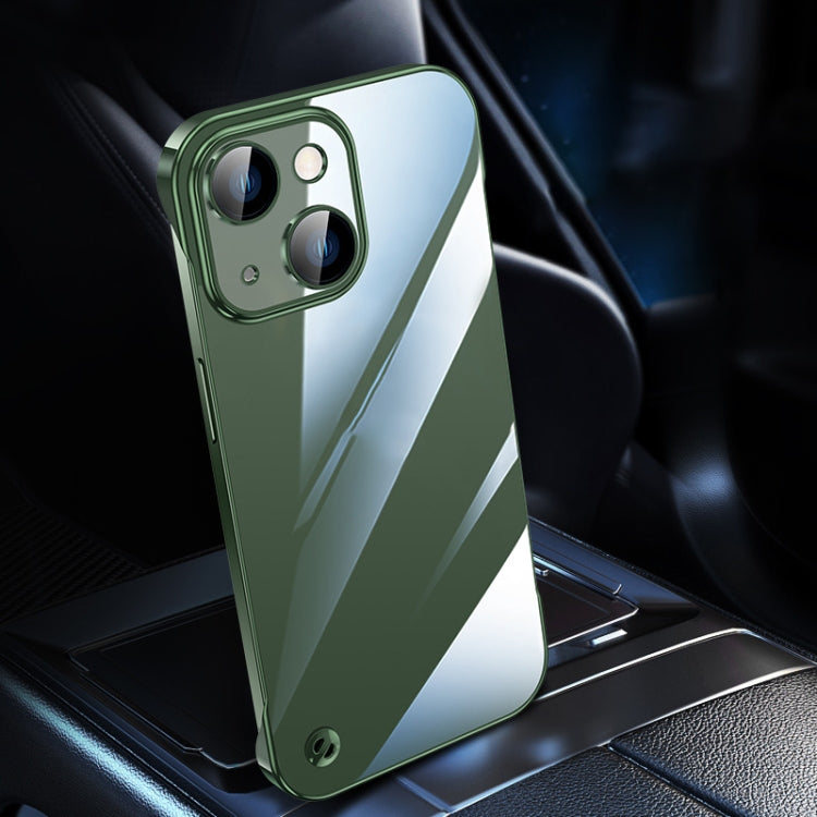 For iPhone 14 Electroplating Frameless Clear PC Phone Case(Green) - iPhone 14 Cases by PMC Jewellery | Online Shopping South Africa | PMC Jewellery | Buy Now Pay Later Mobicred