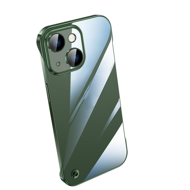 For iPhone 14 Plus Electroplating Frameless Clear PC Phone Case(Green) - iPhone 14 Plus Cases by PMC Jewellery | Online Shopping South Africa | PMC Jewellery | Buy Now Pay Later Mobicred