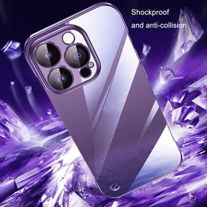 For iPhone 14 Pro Max Electroplating Frameless Clear PC Phone Case(Purple) - iPhone 14 Pro Max Cases by PMC Jewellery | Online Shopping South Africa | PMC Jewellery | Buy Now Pay Later Mobicred