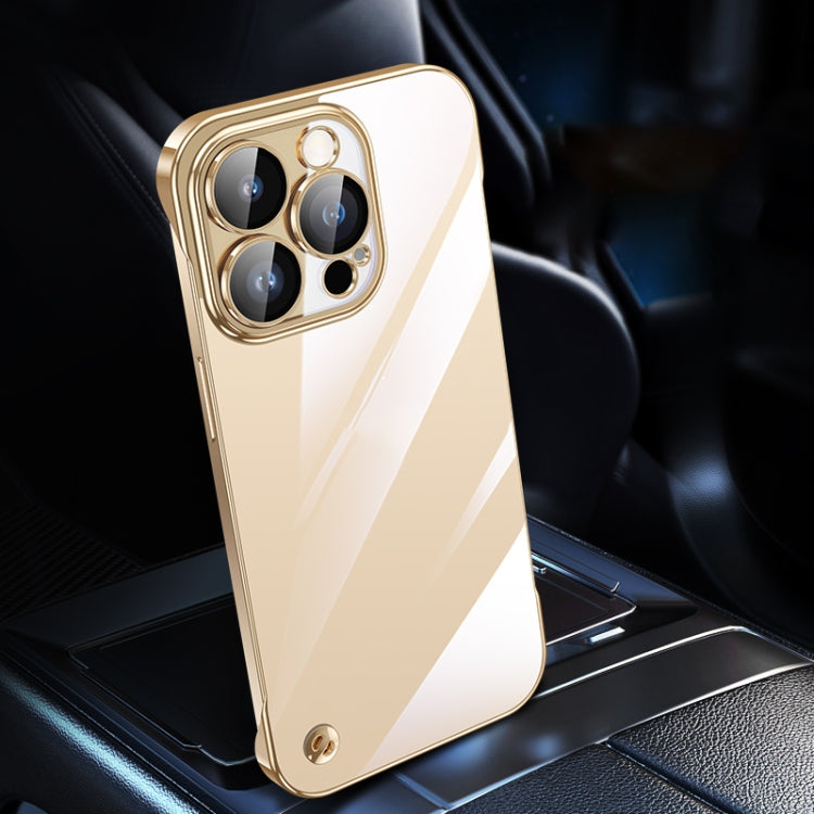 For iPhone 13 Pro Electroplating Frameless Clear PC Phone Case(Gold) - iPhone 13 Pro Cases by PMC Jewellery | Online Shopping South Africa | PMC Jewellery | Buy Now Pay Later Mobicred