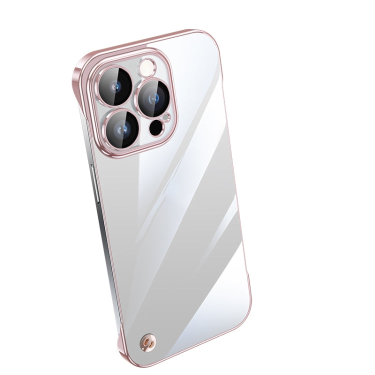 For iPhone 13 Pro Max Electroplating Frameless Clear PC Phone Case(Pink) - iPhone 13 Pro Max Cases by PMC Jewellery | Online Shopping South Africa | PMC Jewellery | Buy Now Pay Later Mobicred