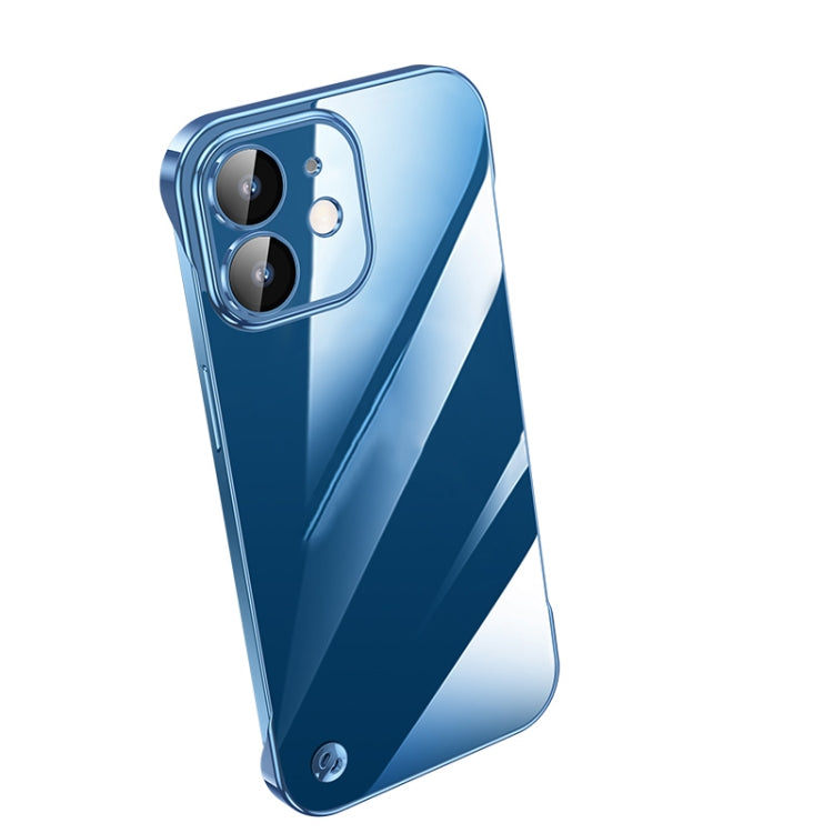 For iPhone 12 Electroplating Frameless Clear PC Phone Case(Sierra Blue) - iPhone 12 / 12 Pro Cases by PMC Jewellery | Online Shopping South Africa | PMC Jewellery | Buy Now Pay Later Mobicred