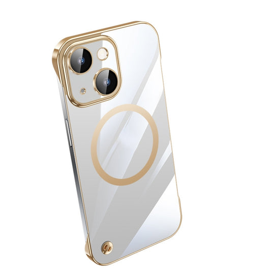 For iPhone 14 Electroplating Frameless Magsafe Magnetic PC Phone Case(Gold) - iPhone 14 Cases by PMC Jewellery | Online Shopping South Africa | PMC Jewellery | Buy Now Pay Later Mobicred