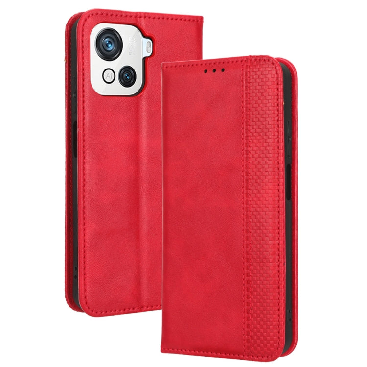 For Blackview OSCAL C80 Magnetic Buckle Retro Texture Leather Phone Case(Red) - More Brand by PMC Jewellery | Online Shopping South Africa | PMC Jewellery | Buy Now Pay Later Mobicred