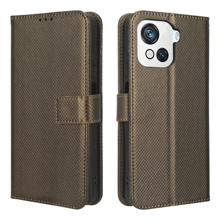 For Blackview OSCAL C80 Diamond Texture Leather Phone Case(Brown) - More Brand by PMC Jewellery | Online Shopping South Africa | PMC Jewellery | Buy Now Pay Later Mobicred