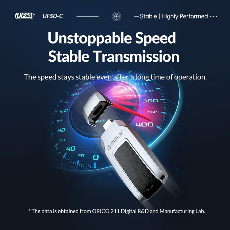 ORICO UFS Flash Drive, Read: 411MB/s, Write: 350MB/s, Memory:64GB, Port:USB-A(Silver) - USB Flash Drives by ORICO | Online Shopping South Africa | PMC Jewellery | Buy Now Pay Later Mobicred