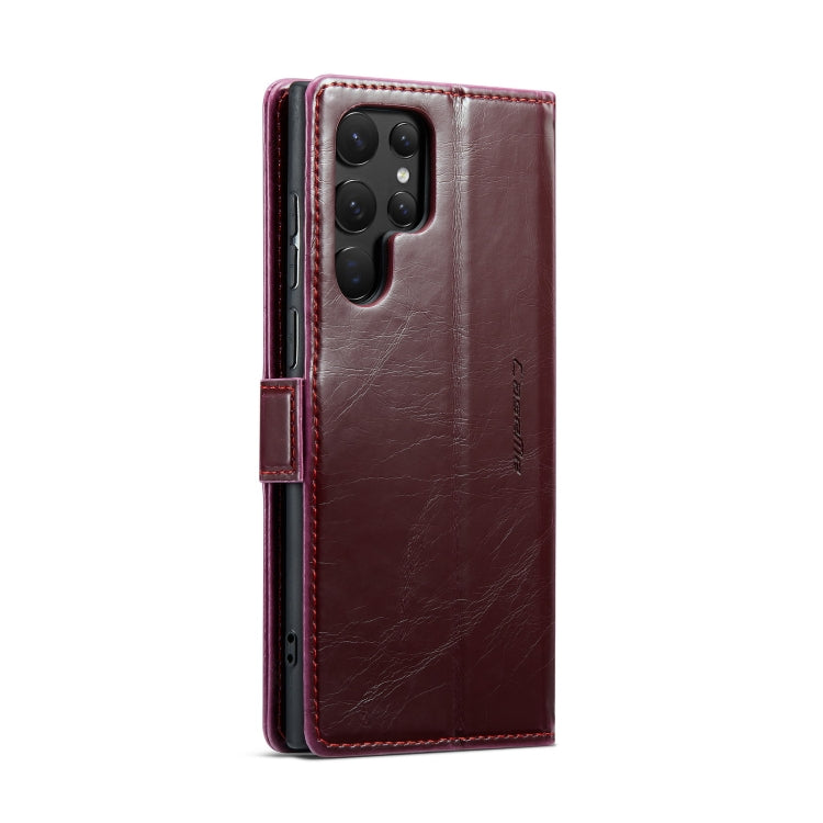 For Samsung Galaxy S22 Ultra 5G CaseMe 003 Crazy Horse Texture Leather Phone Case(Red) - Galaxy S22 Ultra 5G Cases by CaseMe | Online Shopping South Africa | PMC Jewellery | Buy Now Pay Later Mobicred