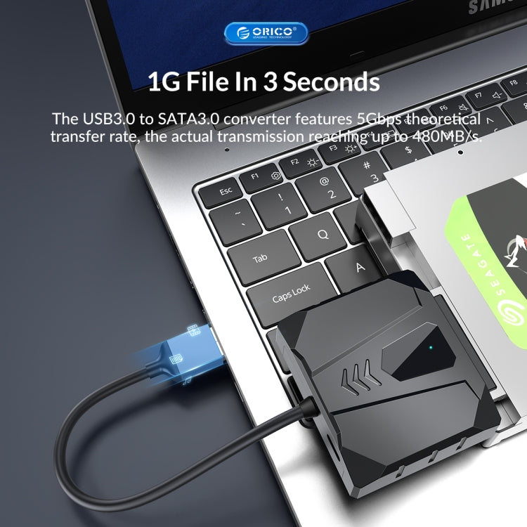 ORICO UTS2 USB 3.0 2.5-inch SATA HDD Adapter with 12V 2A Power Adapter, Cable Length:0.3m(US Plug) - USB to IDE / SATA by ORICO | Online Shopping South Africa | PMC Jewellery | Buy Now Pay Later Mobicred