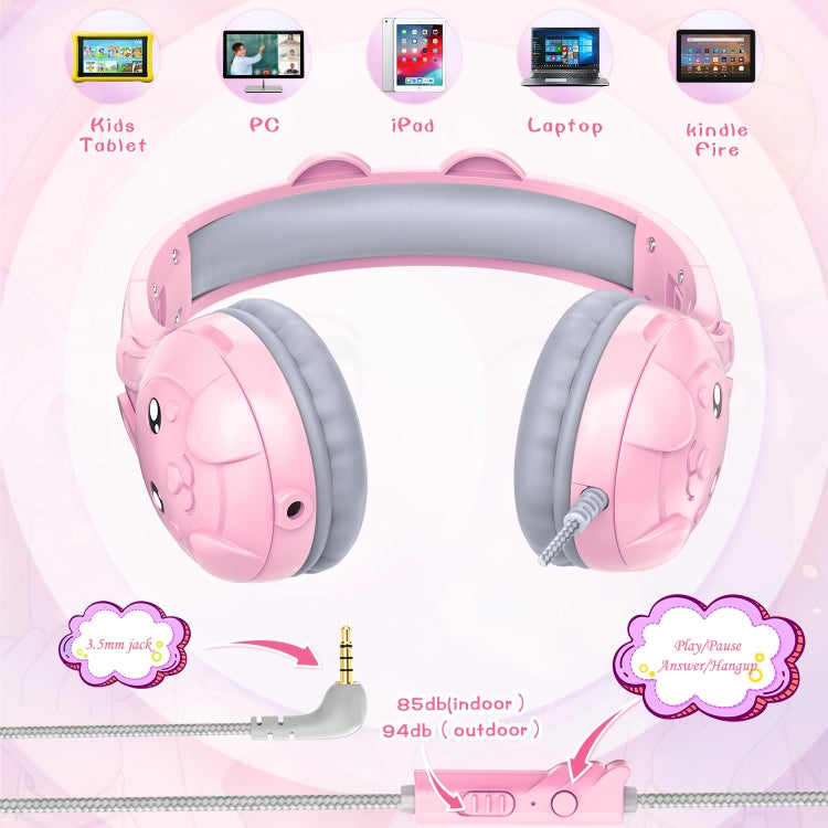 SoulBytes S31 Kids Wired Over-Ear Earphone with Microphone, Length: 1.5m(Pink) - Multimedia Headset by Soulbytes | Online Shopping South Africa | PMC Jewellery | Buy Now Pay Later Mobicred