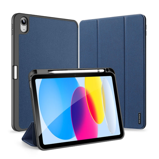 For iPad 10th Gen 10.9 2022 DUX DUCIS Domo Series Magnetic Flip Leather Tablet Case(Blue) - iPad 10th Gen 10.9 Cases by DUX DUCIS | Online Shopping South Africa | PMC Jewellery | Buy Now Pay Later Mobicred