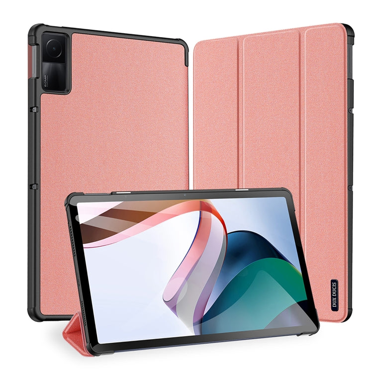 For Xiaomi Redmi Pad 10.61 DUX DUCIS Domo Series Magnetic Flip Leather Tablet Case(Pink) - More Tablet Cases by DUX DUCIS | Online Shopping South Africa | PMC Jewellery | Buy Now Pay Later Mobicred