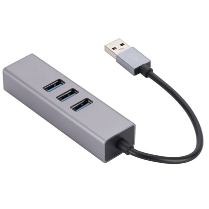 SL-030 USB to Gigabit Ethernet RJ45 & 3 x USB 3.0 Adapter Converter HUB(Grey) - USB HUB by PMC Jewellery | Online Shopping South Africa | PMC Jewellery