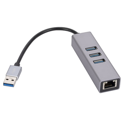 SL-030 USB to Gigabit Ethernet RJ45 & 3 x USB 3.0 Adapter Converter HUB(Grey) - USB HUB by PMC Jewellery | Online Shopping South Africa | PMC Jewellery