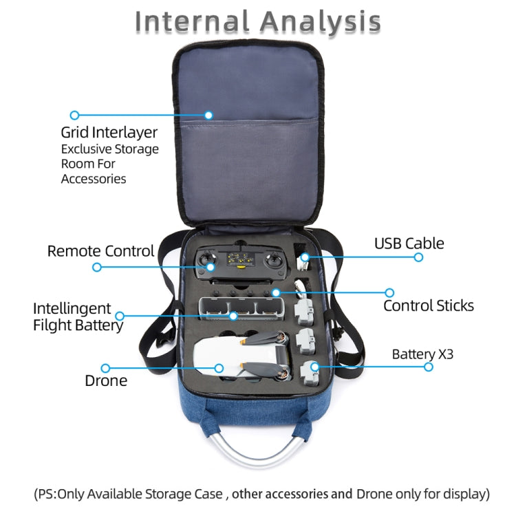 For DJI Mini SE Shockproof Single Shoulder Storage Carrying Case Box Bag, Size: 31 x 23 x 10cm(Blue + Black Liner) - Backpacks & Bags by PMC Jewellery | Online Shopping South Africa | PMC Jewellery | Buy Now Pay Later Mobicred