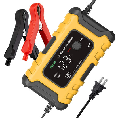 FOXSUR 6A 12V Motorcycle / Car Smart Battery Charger, Plug Type:EU Plug(Yellow) - Battery Charger by FOXSUR | Online Shopping South Africa | PMC Jewellery | Buy Now Pay Later Mobicred