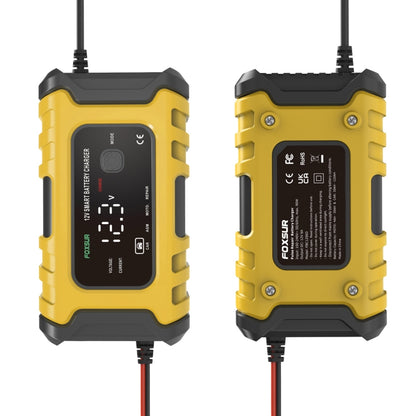 FOXSUR 6A 12V Motorcycle / Car Smart Battery Charger, Plug Type:EU Plug(Yellow) - Battery Charger by FOXSUR | Online Shopping South Africa | PMC Jewellery | Buy Now Pay Later Mobicred