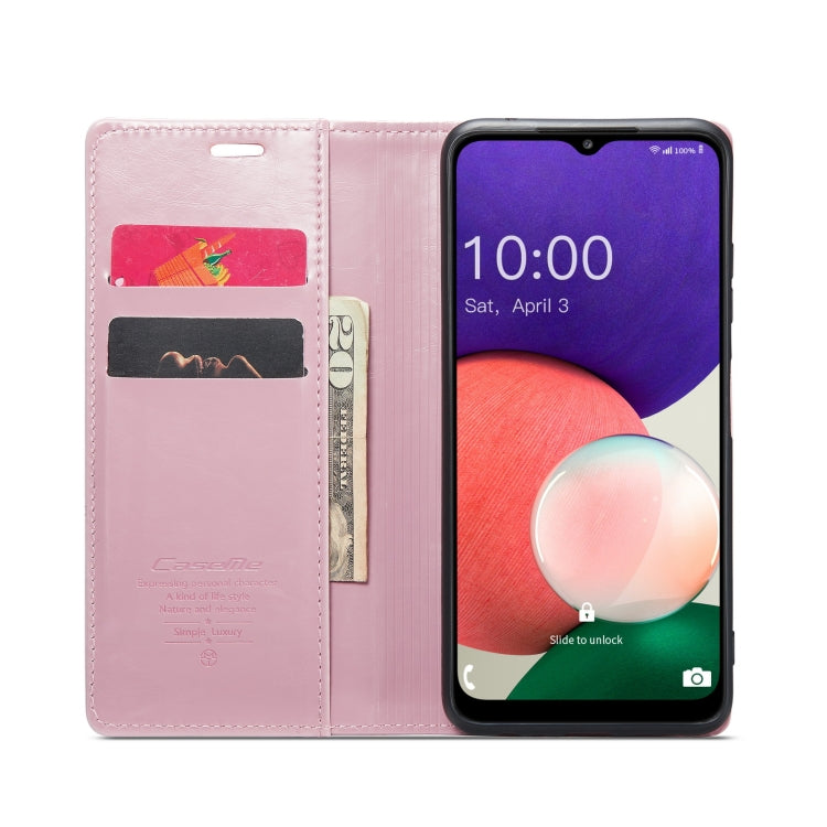 For Samsung Galaxy A22 5G / F42 5G CaseMe 003 Crazy Horse Texture Leather Phone Case(Rose Gold) - Galaxy Phone Cases by CaseMe | Online Shopping South Africa | PMC Jewellery | Buy Now Pay Later Mobicred