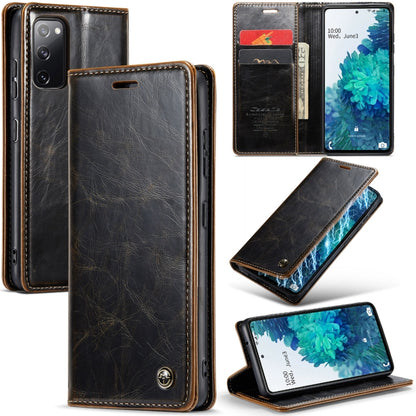 For Samsung Galaxy S20 FE CaseMe 003 Crazy Horse Texture Leather Phone Case(Coffee) - Galaxy Phone Cases by CaseMe | Online Shopping South Africa | PMC Jewellery | Buy Now Pay Later Mobicred