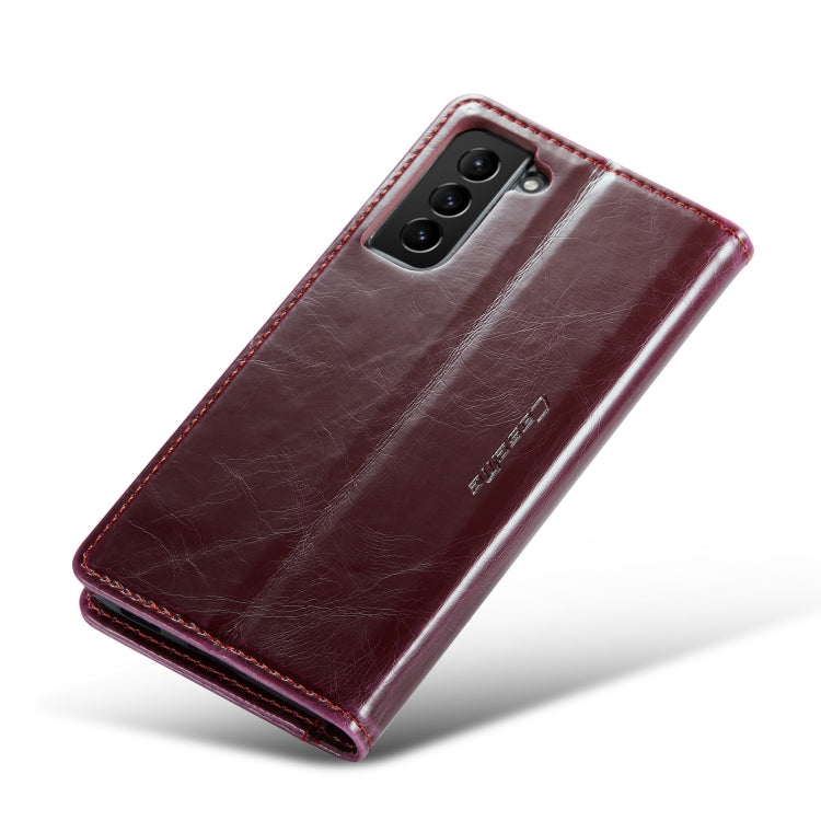 For Samsung Galaxy S21+ 5G CaseMe 003 Crazy Horse Texture Leather Phone Case(Wine Red) - Galaxy S21+ 5G Cases by CaseMe | Online Shopping South Africa | PMC Jewellery | Buy Now Pay Later Mobicred