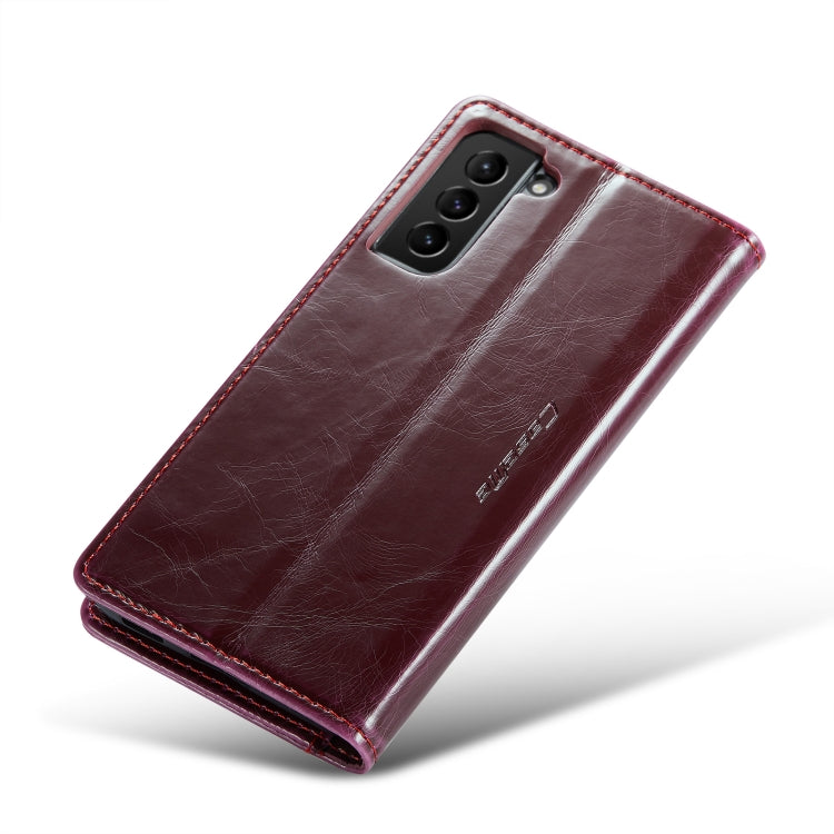 For Samsung Galaxy S22 5G CaseMe 003 Crazy Horse Texture Leather Phone Case(Wine Red) - Galaxy S22 5G Cases by CaseMe | Online Shopping South Africa | PMC Jewellery | Buy Now Pay Later Mobicred