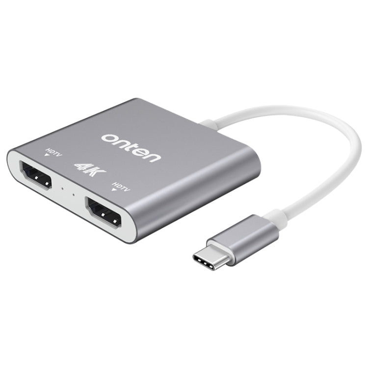 Onten OTN-9175B 4K USB-C / Type-C to Dual HDMI Output Converter(White) - Converter by Onten | Online Shopping South Africa | PMC Jewellery | Buy Now Pay Later Mobicred