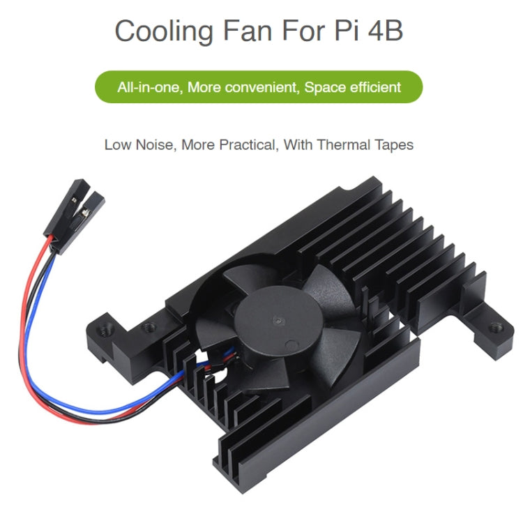 Waveshare Dedicated All-In-One Aluminum Alloy Cooling Fan For Raspberry Pi 4B - Other Accessories by WAVESHARE | Online Shopping South Africa | PMC Jewellery | Buy Now Pay Later Mobicred