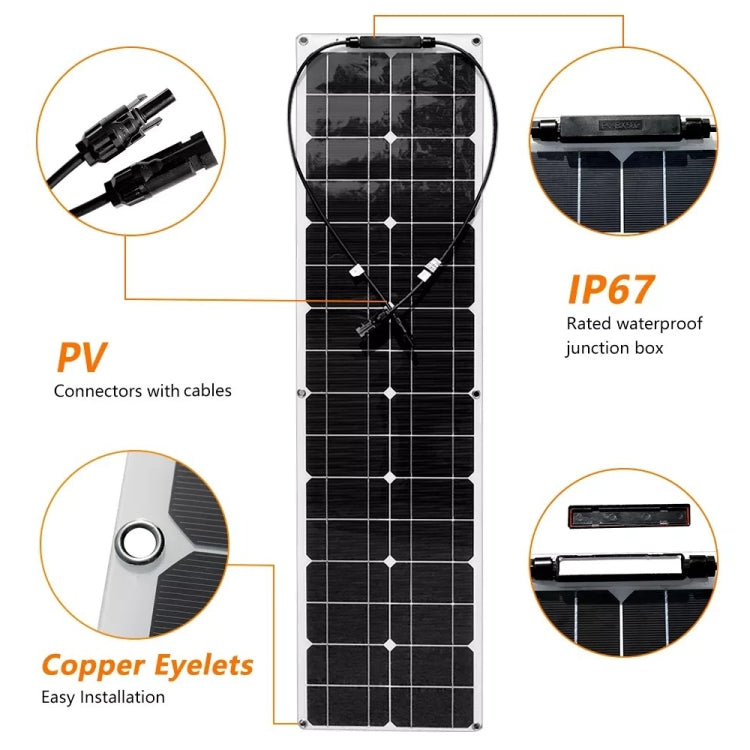 50W Single Board with 40A Controller PV System Solar Panel(White) - Solar Panels by PMC Jewellery | Online Shopping South Africa | PMC Jewellery | Buy Now Pay Later Mobicred