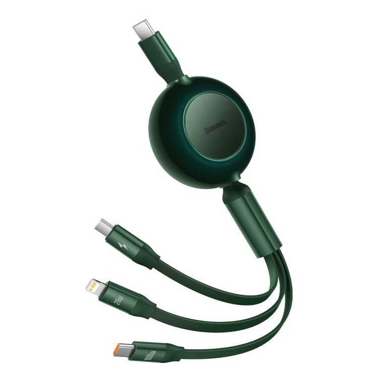 Baseus Bright Mirror 3 in 1 USB-C / Type-C 100W Telescopic Data Cable, Length: 1.2m(Dark Green) - Multifunction Cable by Baseus | Online Shopping South Africa | PMC Jewellery | Buy Now Pay Later Mobicred