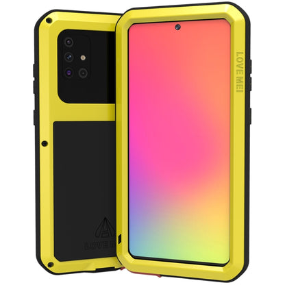 For Galaxy A71 LOVE MEI Metal Shockproof Waterproof Dustproof Protective Case(Yellow) - Galaxy Phone Cases by LOVE MEI | Online Shopping South Africa | PMC Jewellery