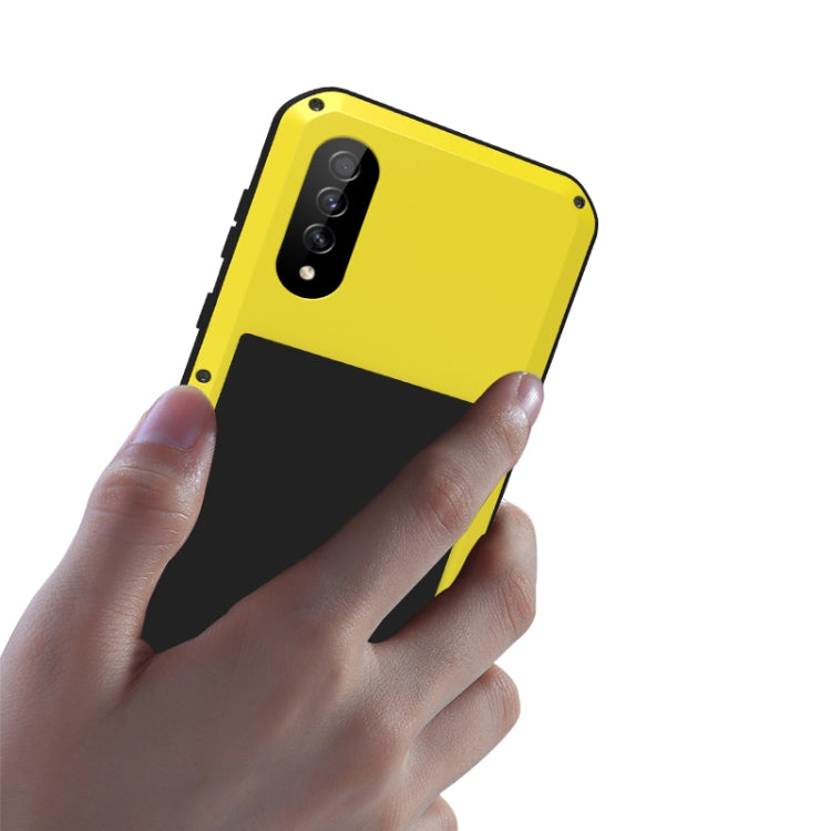 For Galaxy A50s LOVE MEI Metal Shockproof Waterproof Dustproof Protective Case(Yellow) - Galaxy Phone Cases by LOVE MEI | Online Shopping South Africa | PMC Jewellery