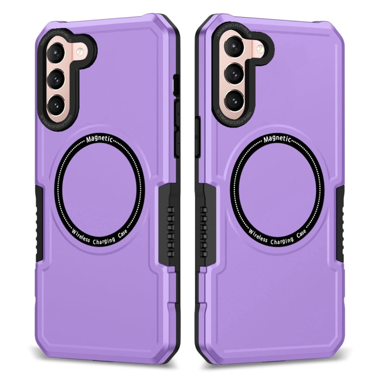 For Samsung Galaxy S21 5G MagSafe Shockproof Armor Phone Case(Purple) - Galaxy S21 5G Cases by PMC Jewellery | Online Shopping South Africa | PMC Jewellery