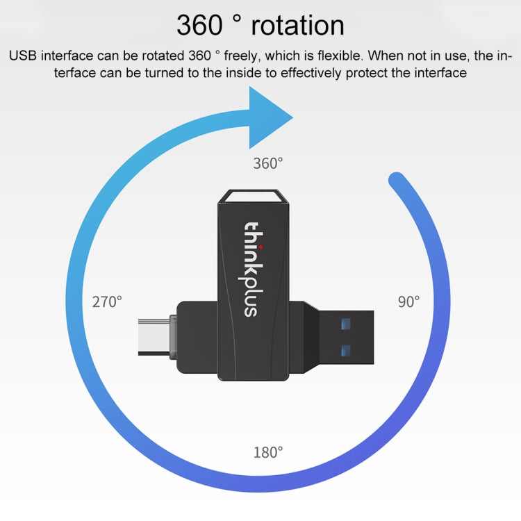 Lenovo Thinkplus MU252 USB 3.1 + USB-C / Type-C Flash Drive, Memory:256GB - USB Flash Drives by Lenovo | Online Shopping South Africa | PMC Jewellery