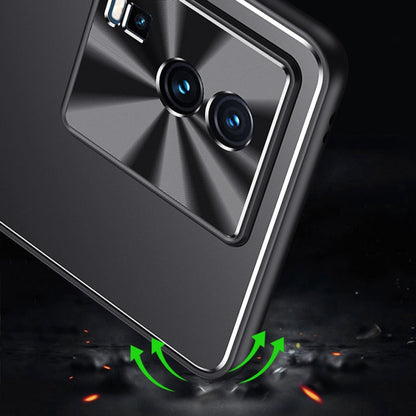 For vivo iQOO Neo7 Blade Series TPU + Alloy Protective Phone Case(Black + Silver) - vivo Cases by PMC Jewellery | Online Shopping South Africa | PMC Jewellery