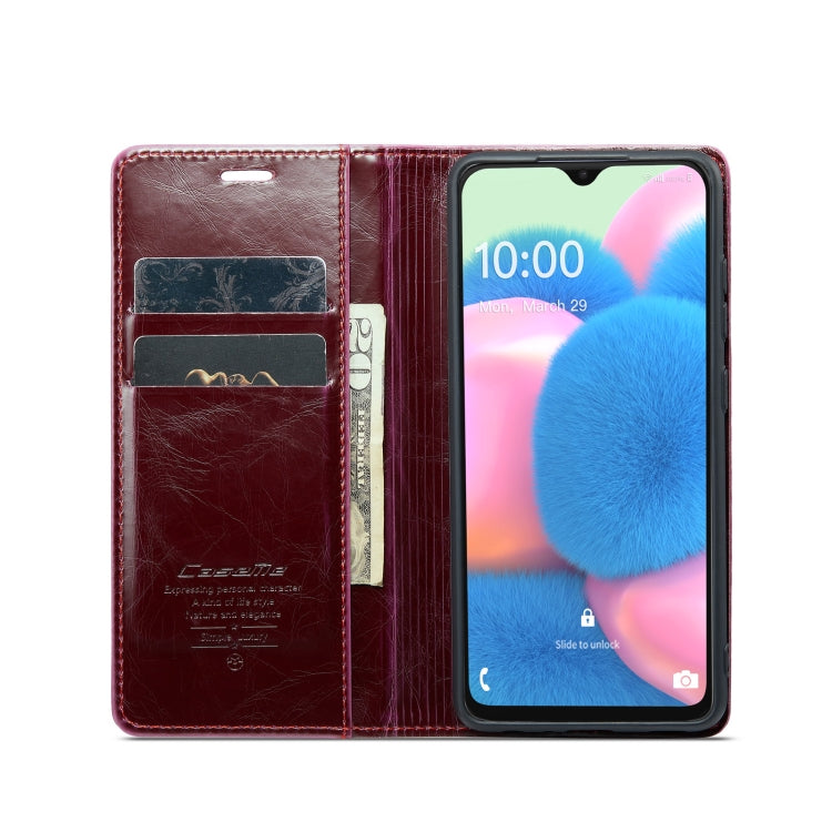 For Samsung Galaxy A30s／A50s／A50 CaseMe 003 Crazy Horse Texture Leather Phone Case(Wine Red) - Galaxy Phone Cases by CaseMe | Online Shopping South Africa | PMC Jewellery | Buy Now Pay Later Mobicred