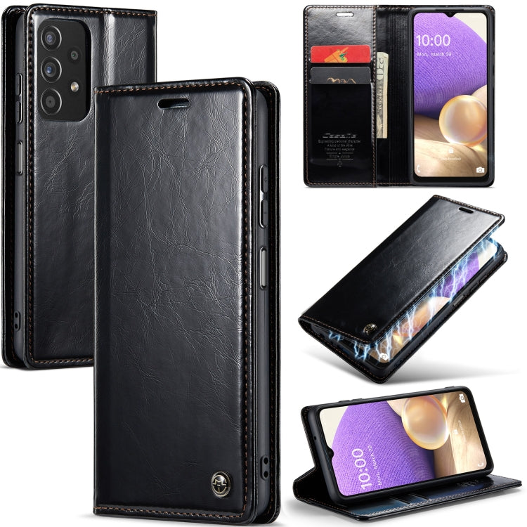 For Samsung Galaxy A32 5G／M32 5G CaseMe 003 Crazy Horse Texture Leather Phone Case(Black) - Galaxy Phone Cases by CaseMe | Online Shopping South Africa | PMC Jewellery | Buy Now Pay Later Mobicred