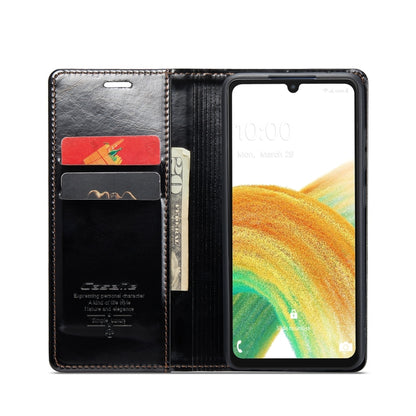 For Samsung Galaxy A33 5G CaseMe 003 Crazy Horse Texture Leather Phone Case(Black) - Galaxy Phone Cases by CaseMe | Online Shopping South Africa | PMC Jewellery | Buy Now Pay Later Mobicred